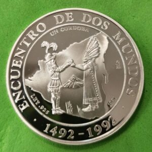 NICARAGUA. AÑO 1991. 1 CORDOBA PLATA (925). PESO 27 GR