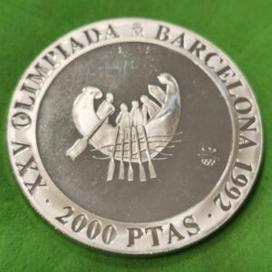 AÑO 1990. 2000 PTAS PLATA OLIMPIADA DE BARCELONA "TAMUSIENS". PESO 26,8 G