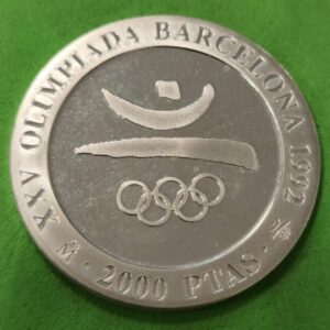 AÑO 1990. 2000 PTAS PLATA OLIMPIADA DE BARCELONA "EMBLEMA". PESO 27 GR