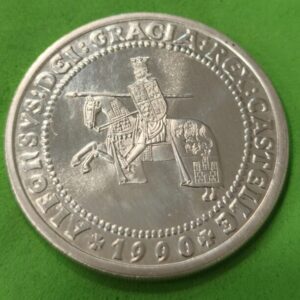 AÑO 1990. 5 ECU PLATA (925) ALFONSO X. PESO 33,62 GR