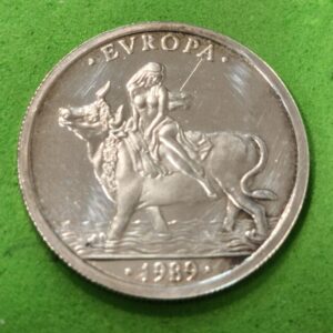 AÑO 1989. 1 ECU PLATA (925) RAPTO DE EUROPA. PESO 6,73 GR