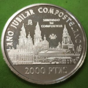AÑO 1999. 2000 PTAS. "AÑO JUBILAR SANTIAGO DE COMPOSTELA". PESO 27 GR