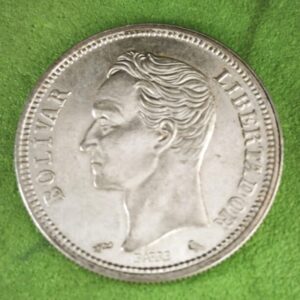 VENEZUELA. AÑO 1865.  1BOLIVAR PLATA. PESO 5 GR