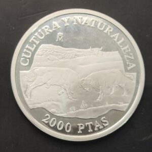 AÑO 1994. 2.000 PTAS PLATA CULTURA Y NATURALEZA " TOROS DE LIDIA". PESO 27 GR