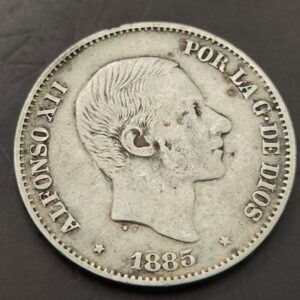 AÑO 1885 ALFONSO XII 50 CENTAVOS PLATA MANILA. PESO 12,8 GR