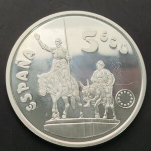AÑO 1994. 5 ECU PLATA (925) " DON QUIJOTE DE LA MANCHA ". PESO 33,62 GR