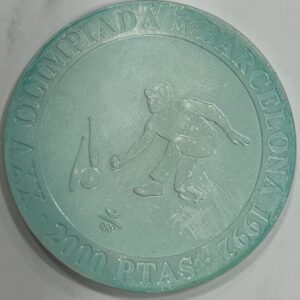 AÑO 1992 . 2000 PTAS PLATA (925). OLIMPIADA DE BARCELONA "BOLOS"  PESO 27 GR