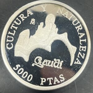 AÑO 1995. 5000 PTAS DE PLATA (925). PARQUE GUELL. PESO 54 GR