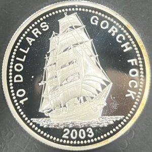 LIBERIA. AÑO 2003. 10 DOLLAR PLATA (999) BUQUE ALEMAN GORK FOCK. PESO 25 GR
