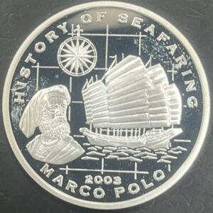 LAOS. AÑO 2003. 1000 KIP PLATA (925) MARCO POLO. PESO 28,2GR