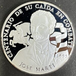CUBA. AÑO 1995. 10 PESOS PLATA (999) , "CENTENARIO CAIDA JOSE MARTI " , PESOS 31,10 GR