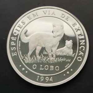 PORTUGAL AÑO 1994 , 100 ESCUDO PLATA ( 925 ) " LOBO "