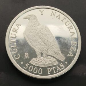 AÑO 1994.  5.000 PTAS PLATA (925) CULTURA Y NATURALEZA AGUILA IMPERIAL. PESO 54 GR