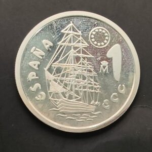 AÑO 1996 1 ECU PLATA (925) " NAUTILUS". PESO 6,72 GR